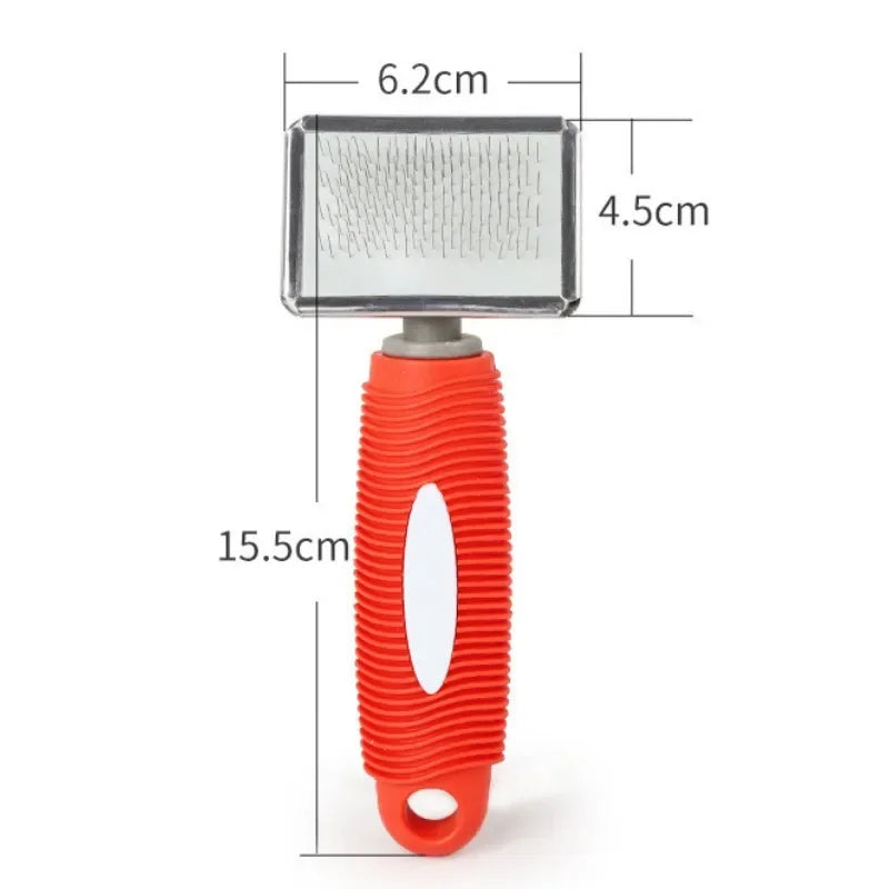 Cat Comb Silicone Cat Brush Massage Pet Hair Remover Stainless Steel Combs for Cats Pet Grooming Comfortable Handle Dog Brush