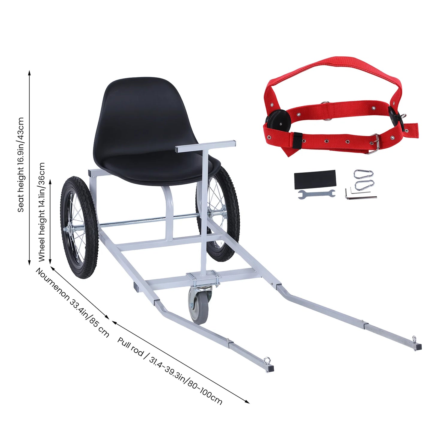 Dog Pulling Person Car with Armrests & Dog Leash Light Dog Pull Car for Golden Retriever Mixed-breed Dog