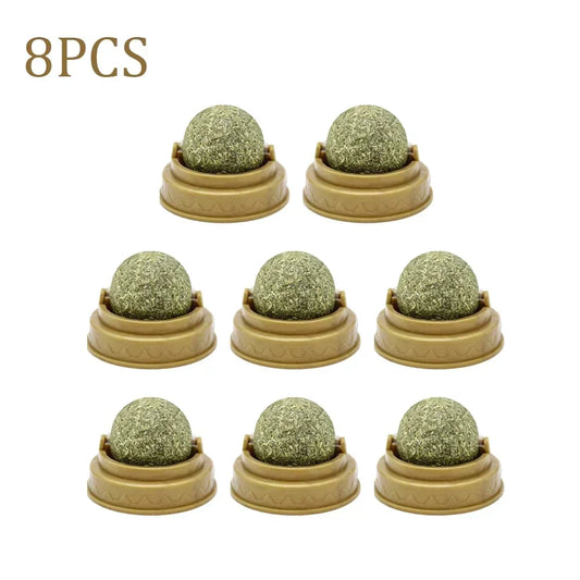 1-10PC Pet Catnip Toys Edible Catnip Ball Safety Healthy Cat Mint Cats Chasing Game Toy Products Clean Teeth The Stomach Catmint