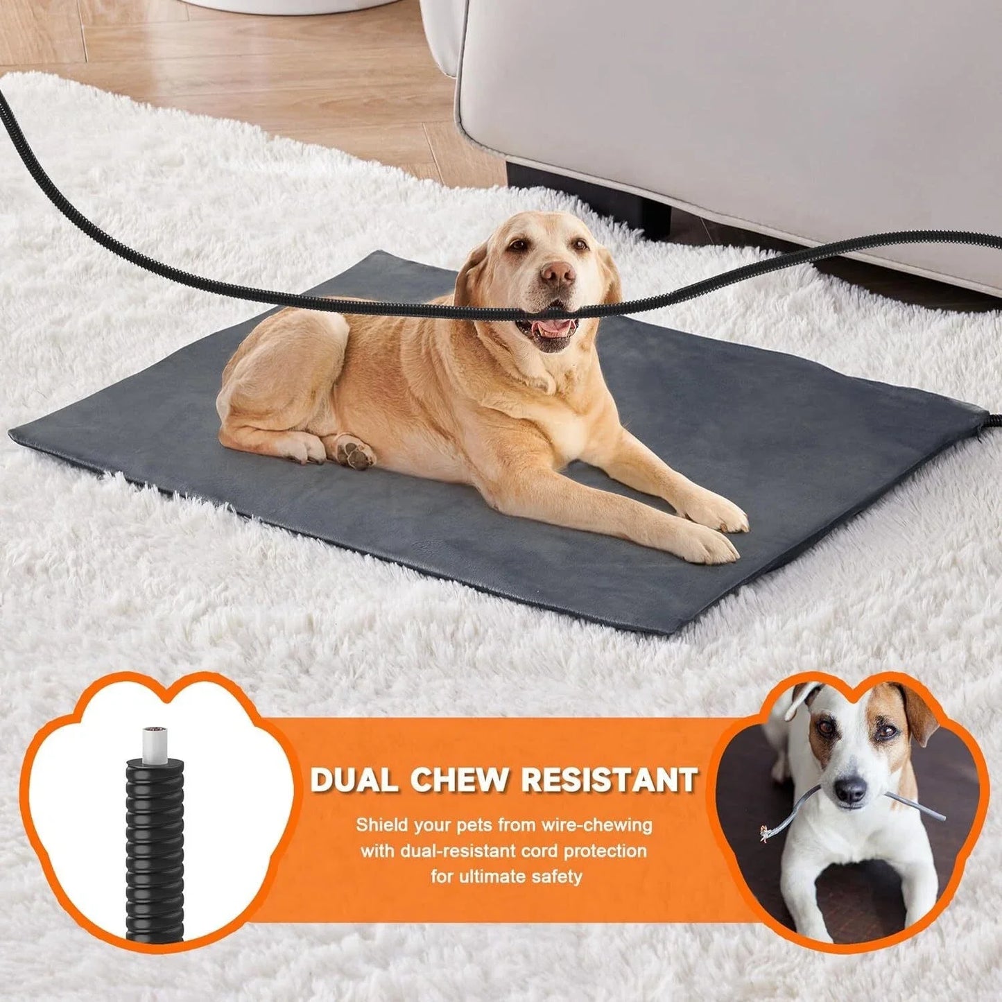1PC Electric Pet Heating Pad 27.6"X17.7" Winter Warmer Cat Puppy Heater Pad Waterproof Washable Portable Warming Blanket Home