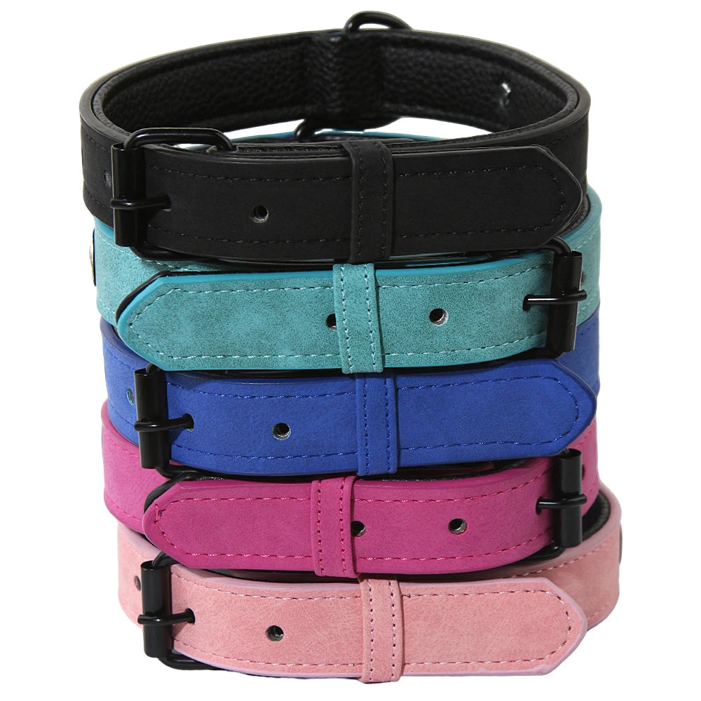 Custom Leather Dog Collar Leash Personalized Pet Collars and Leash Set Durable Leather Collar Lead for Small Medium Large Dogs
