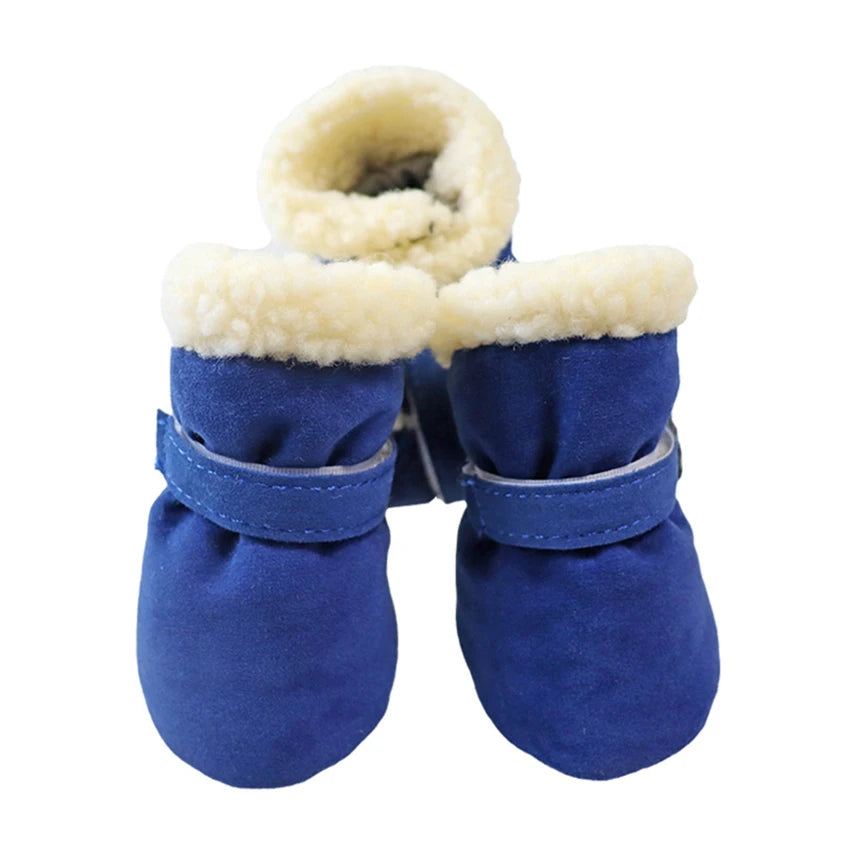 4Pcs Winter Waterproof Warm Pet Dog Shoes Non-slip Snow Boots for Small Breeds Dogs Puppy Cat Chihuahua Pet Paw Care Pug