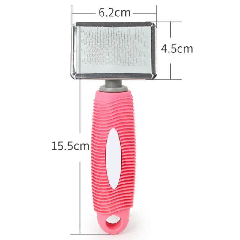 Cat Comb Silicone Cat Brush Massage Pet Hair Remover Stainless Steel Combs for Cats Pet Grooming Comfortable Handle Dog Brush