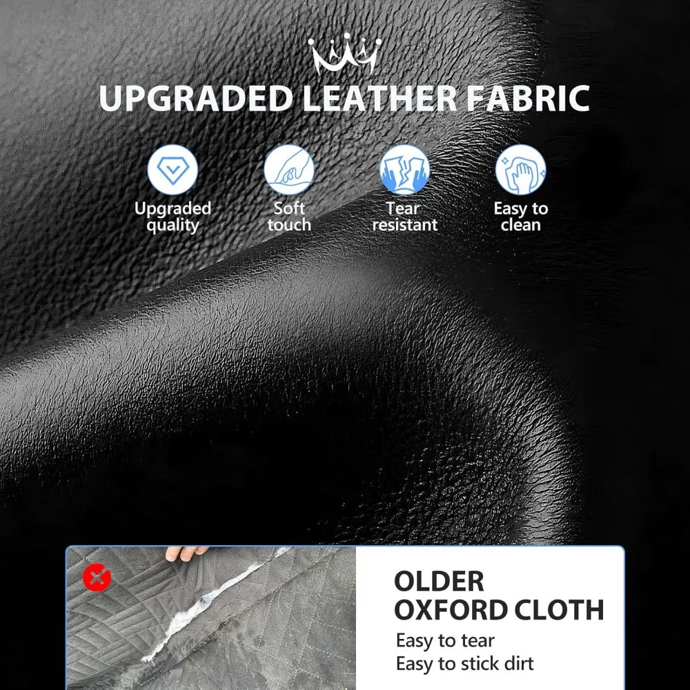 Back Seat Extender for Dogs Truck-Upgraded PU Leather-Dog Pet Seat Cover Back Seat Hard Bottom 500lbs